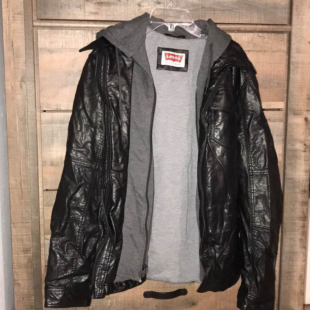 Levi’s Faux Leather Jacket w/ Hood